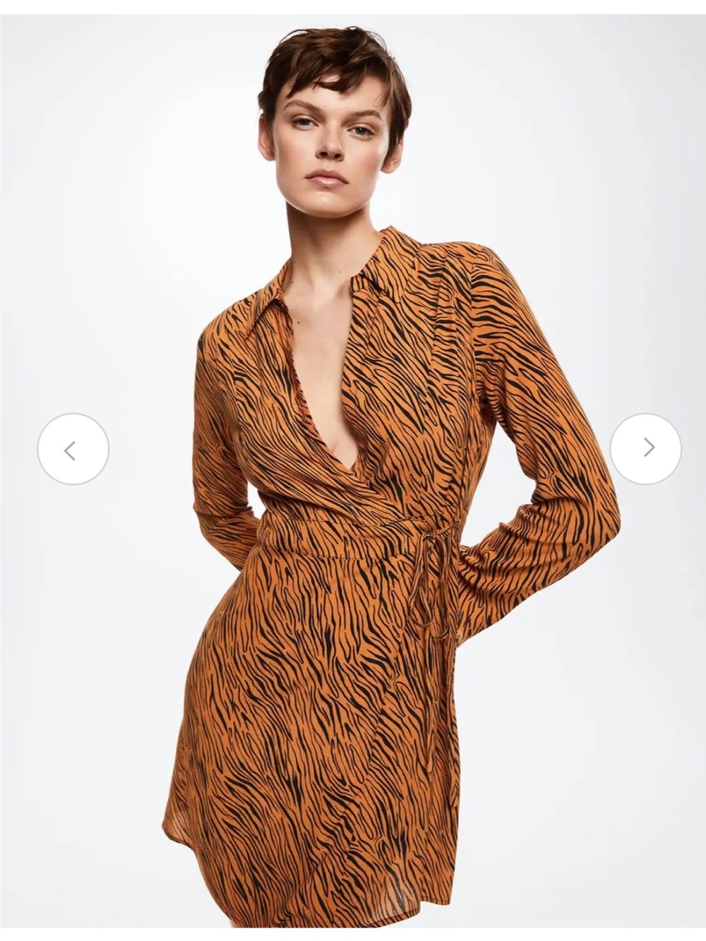 MNG Long-Sleeve Wrap Dress